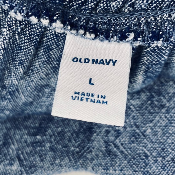 Old Navy Jumpsuit Cropped Wide Leg Linen Blend Smocked Back Bohemian Festival XL - Picture 5 of 10